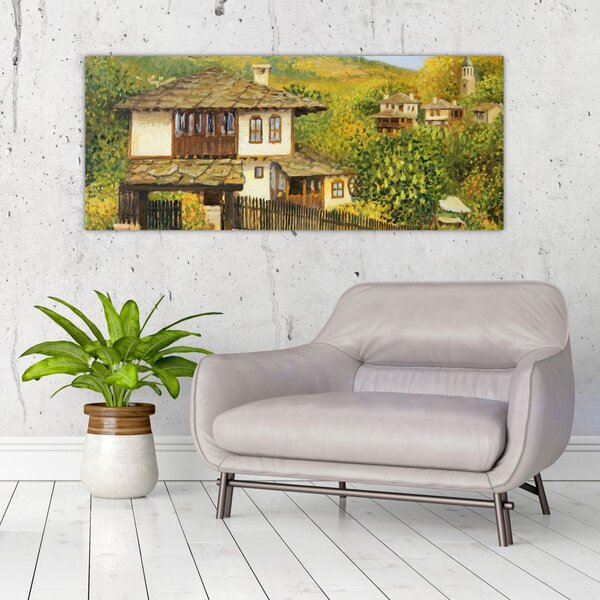 Kép - Házak nyáron (120x50 cm)