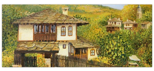 Kép - Házak nyáron (120x50 cm)