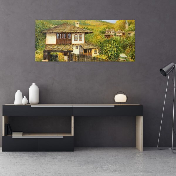 Kép - Házak nyáron (120x50 cm)