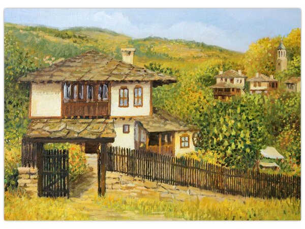 Kép - Házak nyáron (70x50 cm)