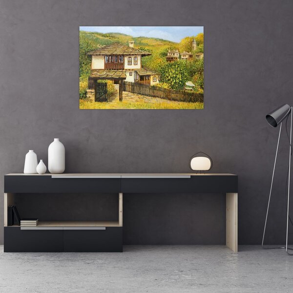 Kép - Házak nyáron (90x60 cm)