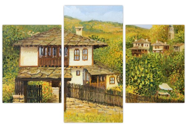 Kép - Házak nyáron (90x60 cm)