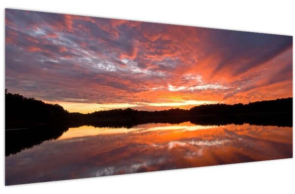 Kép - Naplemente a tó felett (120x50 cm)