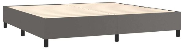 VidaXL szürke műbőr rugós ágy matraccal 200 x 200 cm