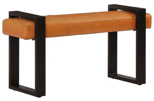 VidaXL fekete-barna valódi kecskebőr pad 110 cm