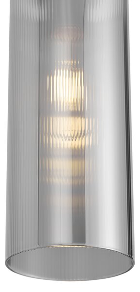 Art Deco függőlámpa fekete füstüveggel 1 fázisú sínrendszerhez - Iconic Laura
