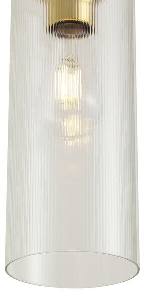 Art Deco Függőlámpa Arany Átlátszó Üveggel 1-Fázisú Sínrendszerhez - Iconic Laura