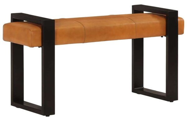 VidaXL fekete-barna valódi kecskebőr pad 110 cm