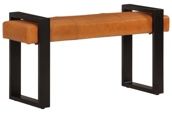 VidaXL fekete-barna valódi kecskebőr pad 110 cm