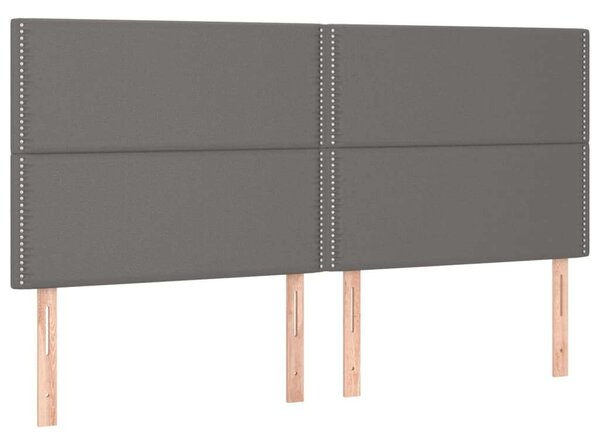 VidaXL szürke műbőr rugós ágy matraccal 200 x 200 cm