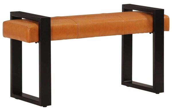 VidaXL fekete-barna valódi kecskebőr pad 110 cm