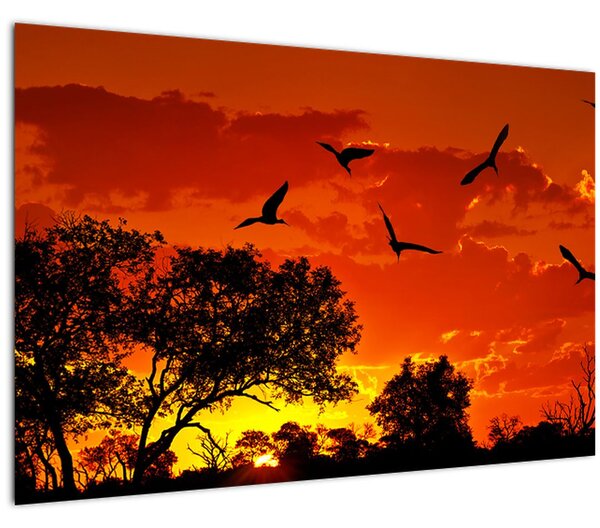 Madarak képe naplementekor (90x60 cm)