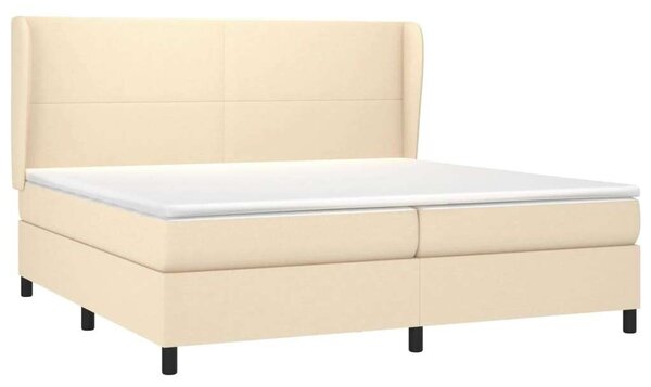 VidaXL krémszínű szövet rugós ágy matraccal 200 x 200 cm