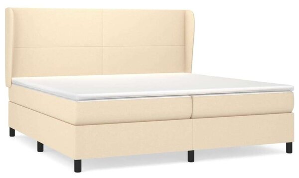 VidaXL krémszínű szövet rugós ágy matraccal 200 x 200 cm