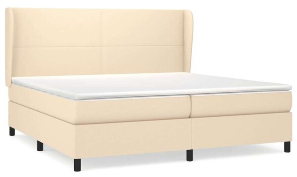 VidaXL krémszínű szövet rugós ágy matraccal 200 x 200 cm