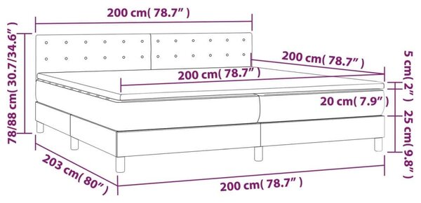 VidaXL Krémszínű Ágy - Rugós - 200x200 cm