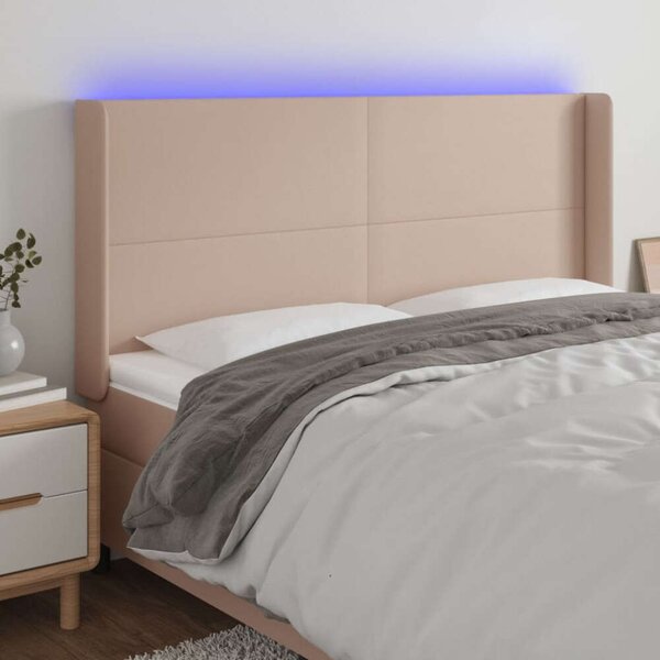 VidaXL Ágyfejtámla - Műbőr - LED - 183x16x118/128cm