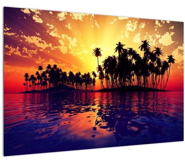 Egy sziget képe naplementekor (90x60 cm)