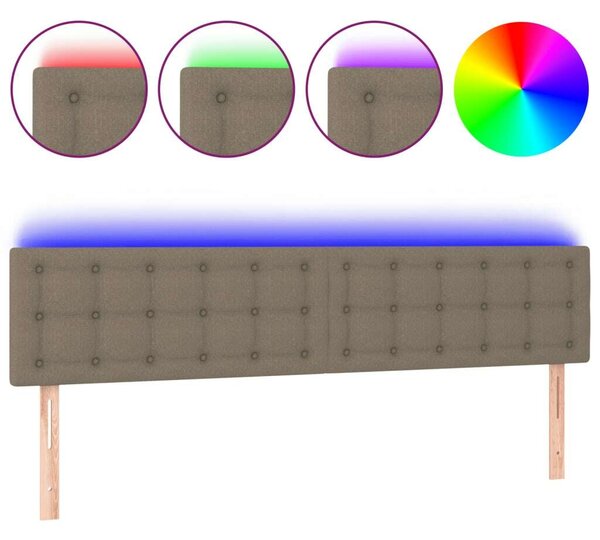 VidaXL tópszínű szövet LED-es fejtámla 180x5x78/88 cm