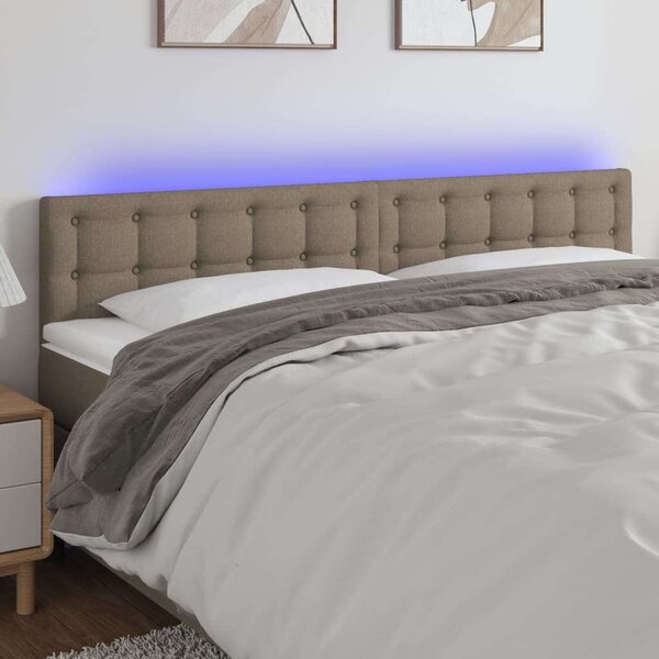 VidaXL tópszínű szövet LED-es fejtámla 180x5x78/88 cm