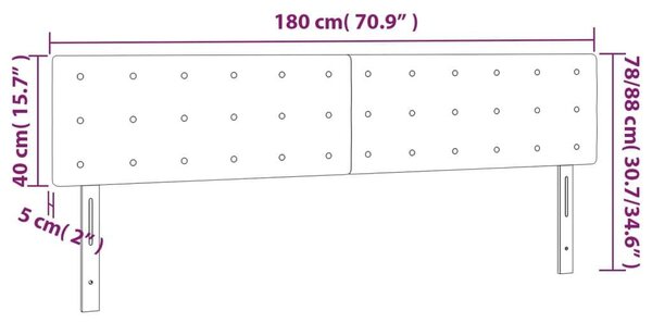 VidaXL tópszínű szövet LED-es fejtámla 180x5x78/88 cm