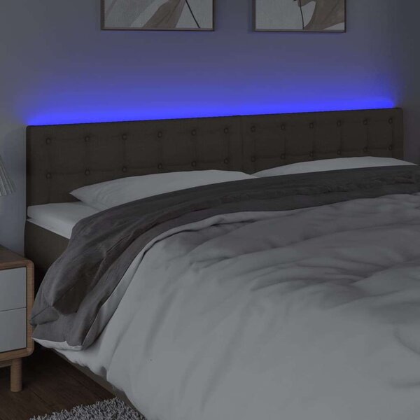 VidaXL tópszínű szövet LED-es fejtámla 180x5x78/88 cm