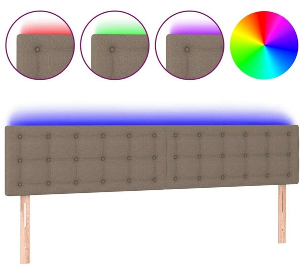 VidaXL tópszínű szövet LED-es fejtámla 180x5x78/88 cm