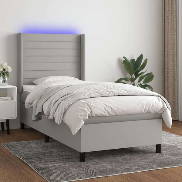 VidaXL LED-es Ágy - Rugós Matraccal - 100x200 cm