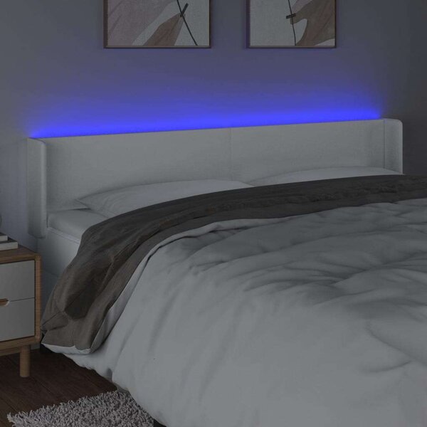VidaXL LED-es Fejtámla - Fehér Műbőr - 183cm