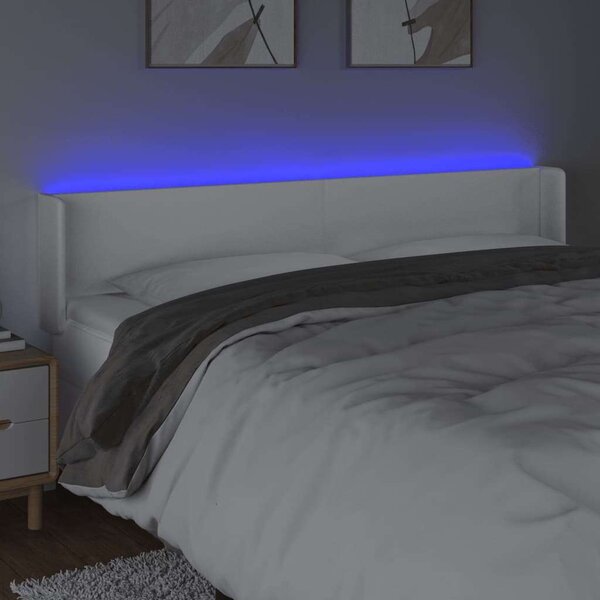 VidaXL LED-es Fejtámla - Fehér Műbőr - 183cm