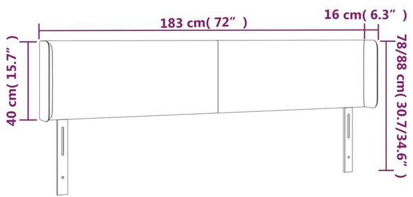 VidaXL LED-es Fejtámla - Fehér Műbőr - 183cm
