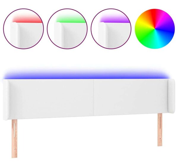 VidaXL LED-es Fejtámla - Fehér Műbőr - 183cm