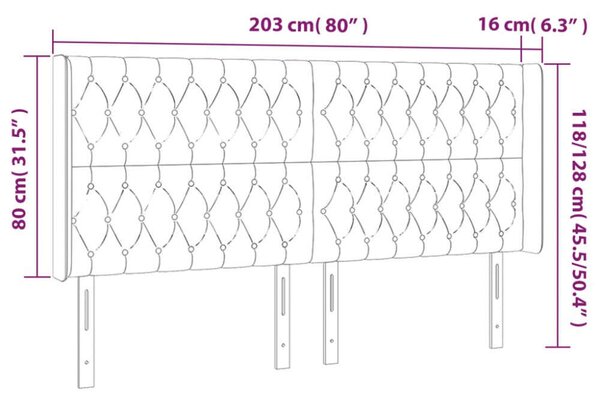 Bársony Ágytámlá LED-es Világítással - 203cm