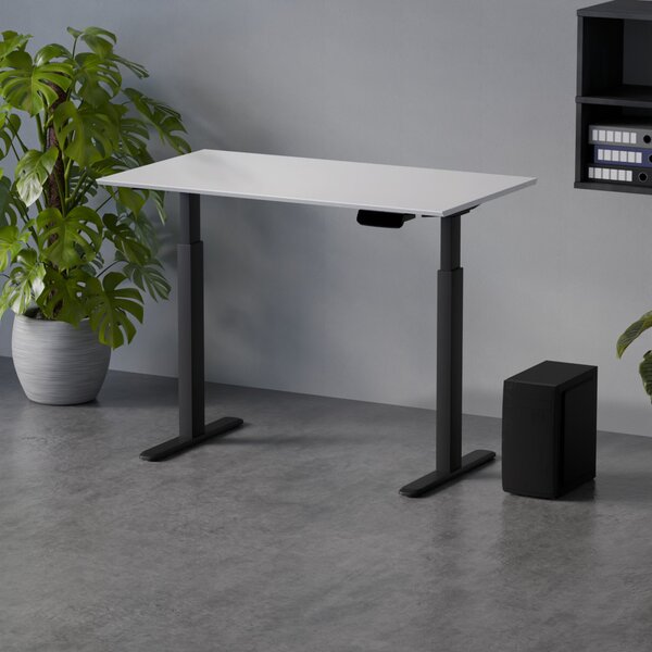 Profi elektromosan állítható magasságú íróasztal 120x67cm fehér | Dupla motor - Memória - USB - Nagy teherbírás | LVN System Control Pro