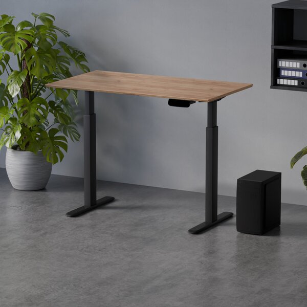 Profi elektromosan állítható magasságú íróasztal 120x67cm Craft tölgy | Dupla motor - Memória - USB - Nagy teherbírás | LVN System Control Pro