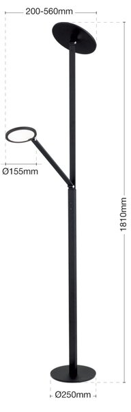 LED állólámpa FATI, fekete