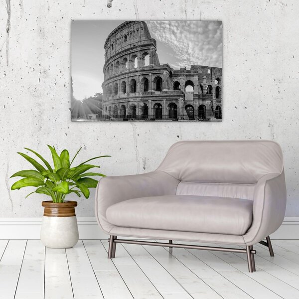 Kép - Colosseum Rómában, fekete-fehér (90x60 cm)