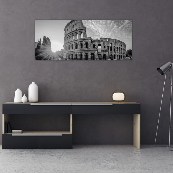 Kép - Colosseum Rómában, fekete-fehér (120x50 cm)