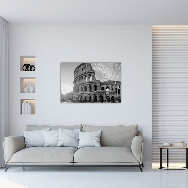 Kép - Colosseum Rómában, fekete-fehér (90x60 cm)