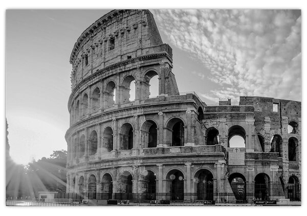 Kép - Colosseum Rómában, fekete-fehér (90x60 cm)