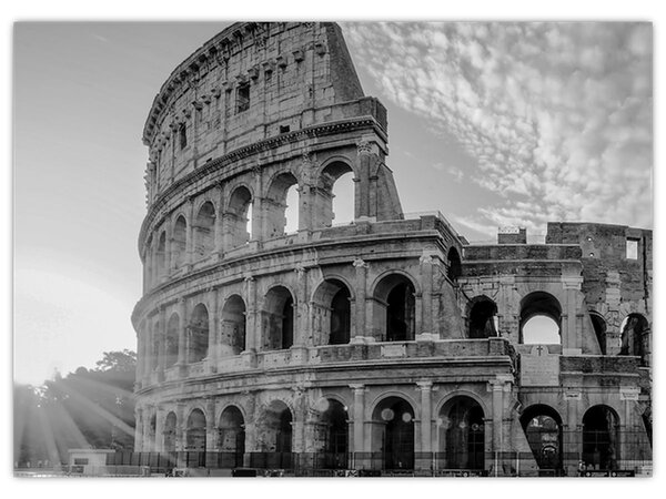 Kép - Colosseum Rómában, fekete-fehér (70x50 cm)