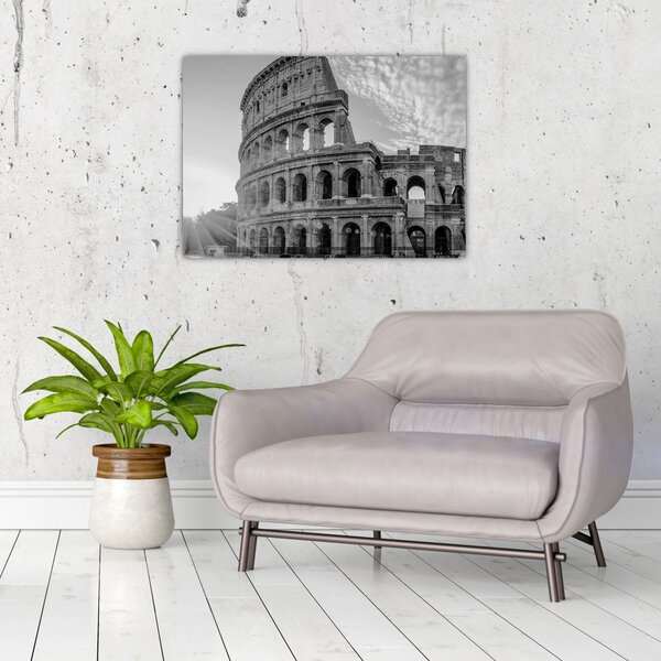Kép - Colosseum Rómában, fekete-fehér (70x50 cm)