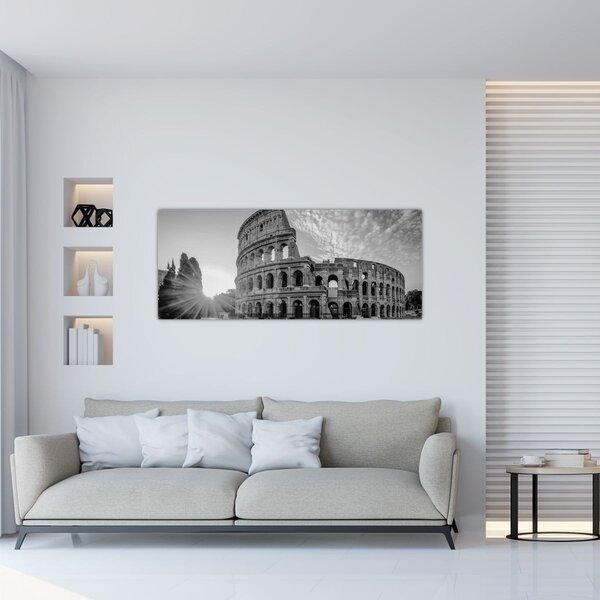 Kép - Colosseum Rómában, fekete-fehér (120x50 cm)