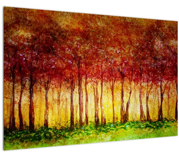 Kép - Lombhullató erdő festménye (90x60 cm)