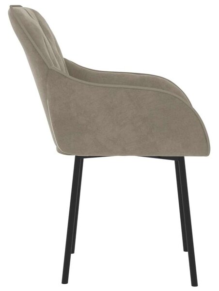 Elegáns Bársony Étkezőszék - Világosszürke - 2 db