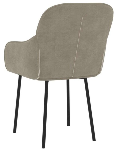Elegáns Bársony Étkezőszék - Világosszürke - 2 db