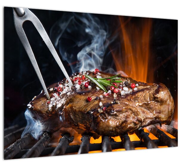 Egy sült steak képe (70x50 cm)