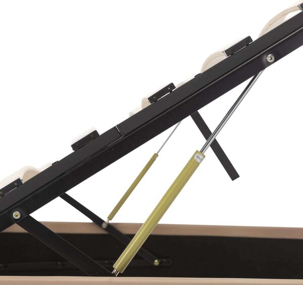 VidaXL kávészínű műbőr LED-es hidraulikus ágykeret 90 x 200 cm