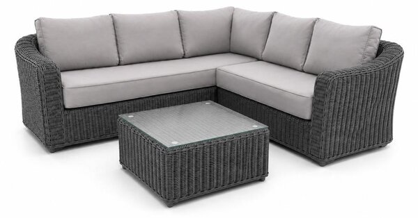 AVENBERG LIDO kerti rattan sarokgarnitúra, szürke