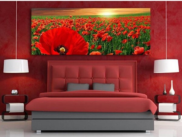 70x40 cm - Pipacsmező vászonkép